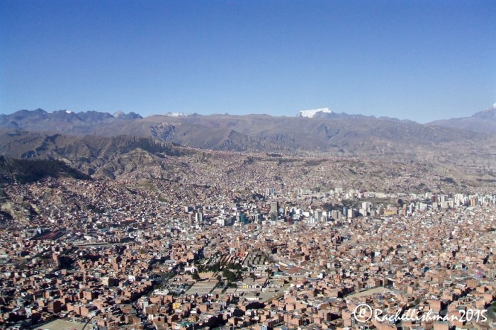 The urban spread of La Paz reaches out to the surrounding mountains